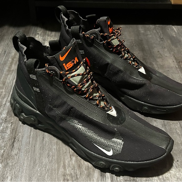 Nike Mens Size 11 React Runner Mid WR ISPA Black/White/Anthracite AT3143-001 - Picture 2 of 6